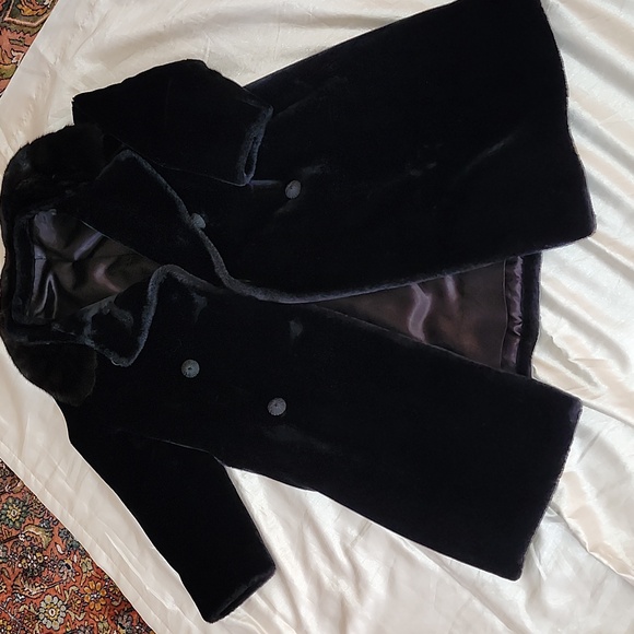 Vintage Borgazia Faux Black Fur with Brown Mink Collar, Medium, $98 - Picture 6 of 17